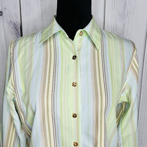 Pendleton Womens Sz 10P Petite Button Up Shirt Non Iron Shaped Fit Multicolor - Picture 2 of 11